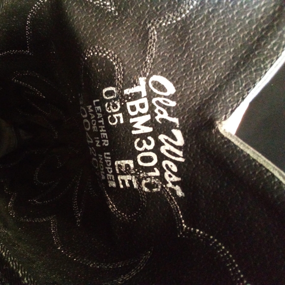 Old West Boots Men's Stitched Cowboy Boots, Leather, TBM3010, Black, Size 9.5 EE - Picture 8 of 8